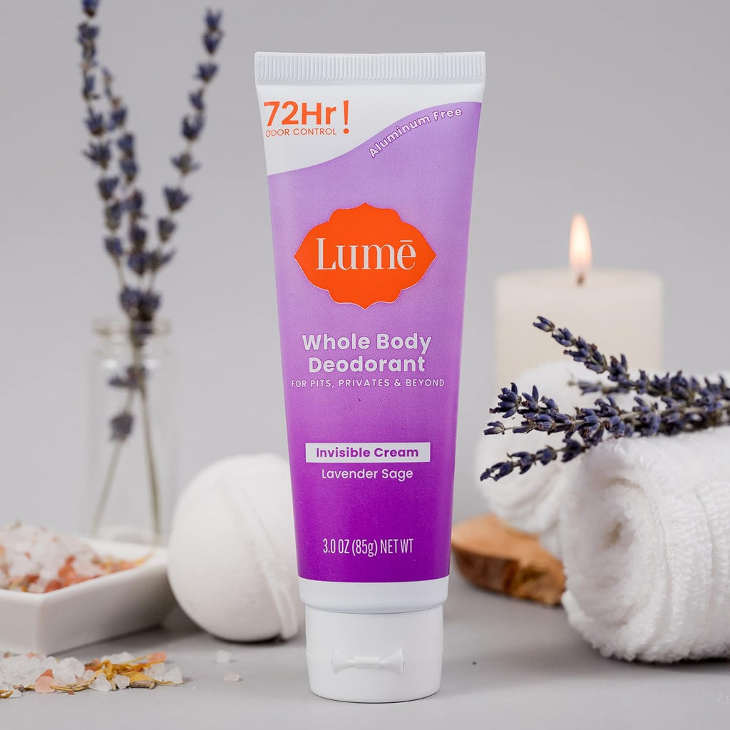 Whole Body Deodorant - Invisible Cream Tube - 72 Hour Odor Control - Aluminum Free. Baking Soda Free. Skin Safe - 3.0 ounce (Lavender Sage)
