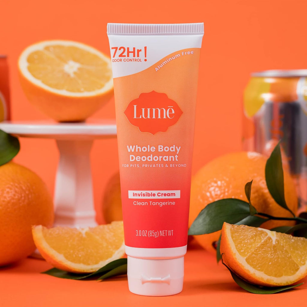Whole Body Deodorant - Invisible Cream Tube - 72 Hour Odor Control - Aluminum Free. Baking Soda Free. Skin Safe - 3.0 ounce (Clean Tangerine)