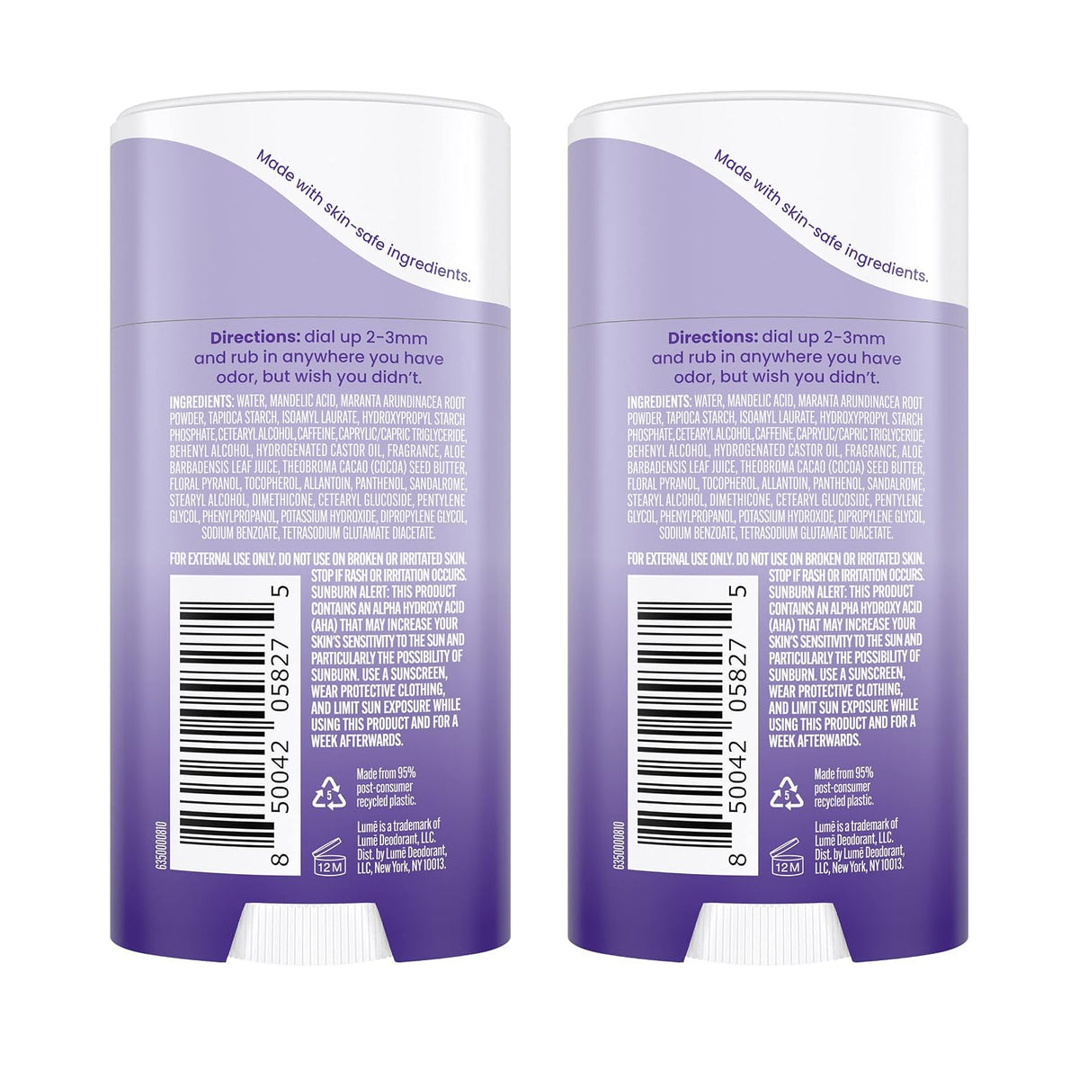 Whole Body Deodorant - Invisible Cream Stick - 72 Hour Odor Control - Aluminum Free. Baking Soda Free. Skin Safe - 2.2 Ounce (Pack of 2) (Soft Powder)