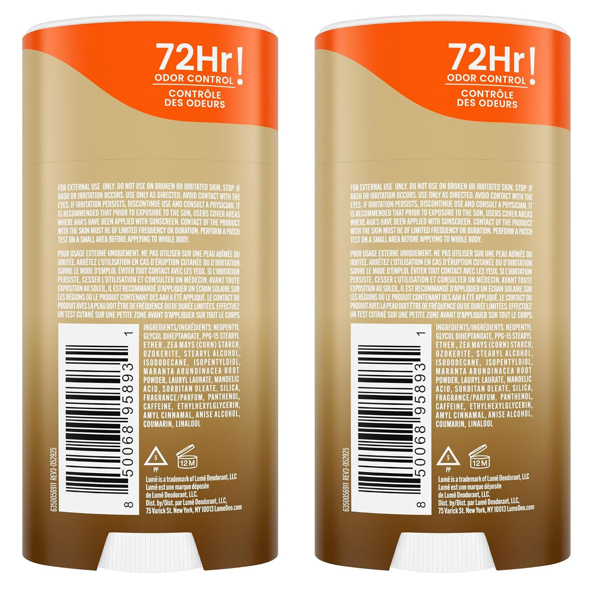 Whole Body Deodorant - Smooth Solid Stick - 72 Hour Odor Control - Doctor Developed - Aluminum Free. Baking Soda Free and Skin Loving - 2.6 Ounce (Pack of 2) (Vanilla Bliss)