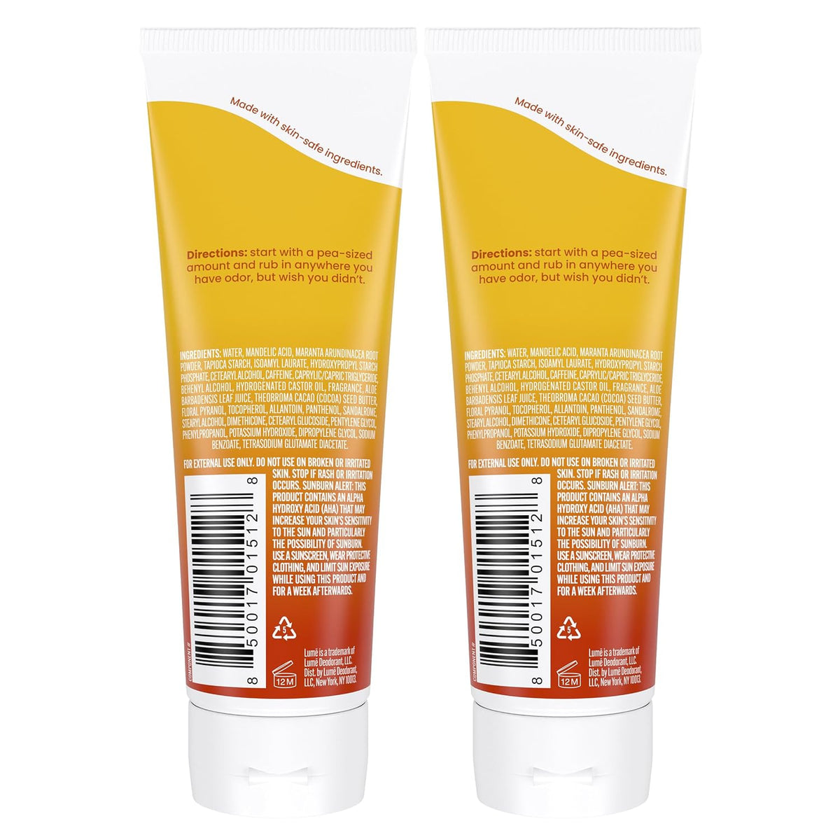 Whole Body Deodorant - Invisible Cream Tube - 72 Hour Odor Control - Aluminum Free. Baking Soda Free. Skin Safe - 3.0 ounce (Pack of 2) (Toasted Coconut)