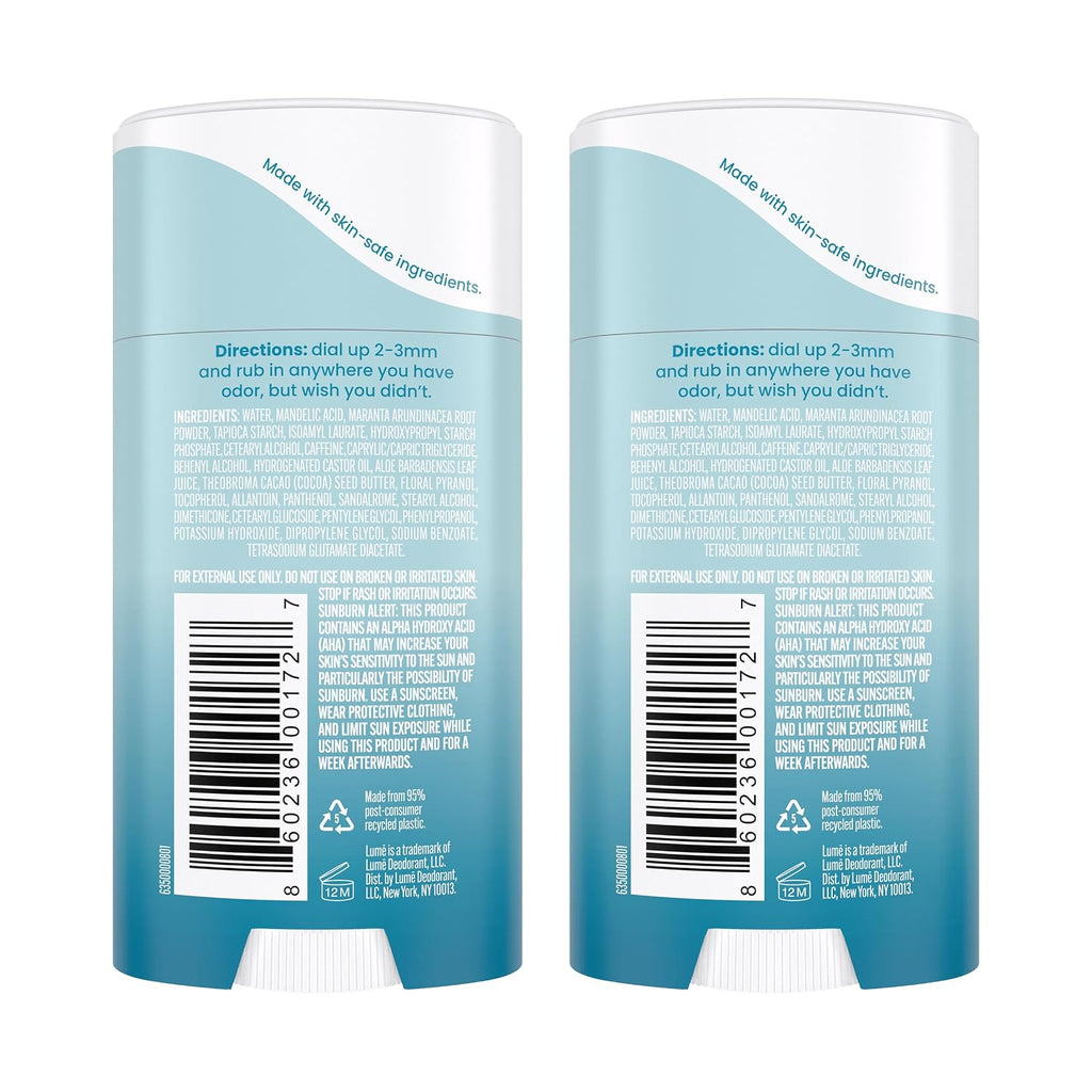 Whole Body Deodorant - Invisible Cream Stick - 72 Hour Odor Control - Aluminum Free. Baking Soda Free. Skin Safe - 2.2 Ounce (Pack of 2) (Unscented)