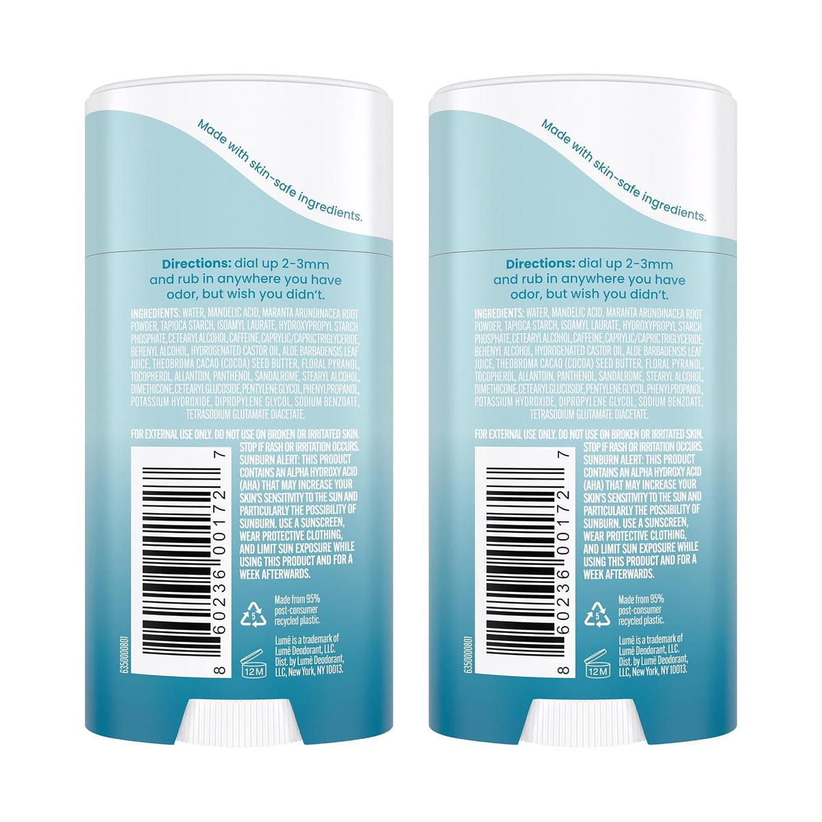 Whole Body Deodorant - Invisible Cream Stick - 72 Hour Odor Control - Aluminum Free. Baking Soda Free. Skin Safe - 2.2 Ounce (Pack of 2) (Unscented)