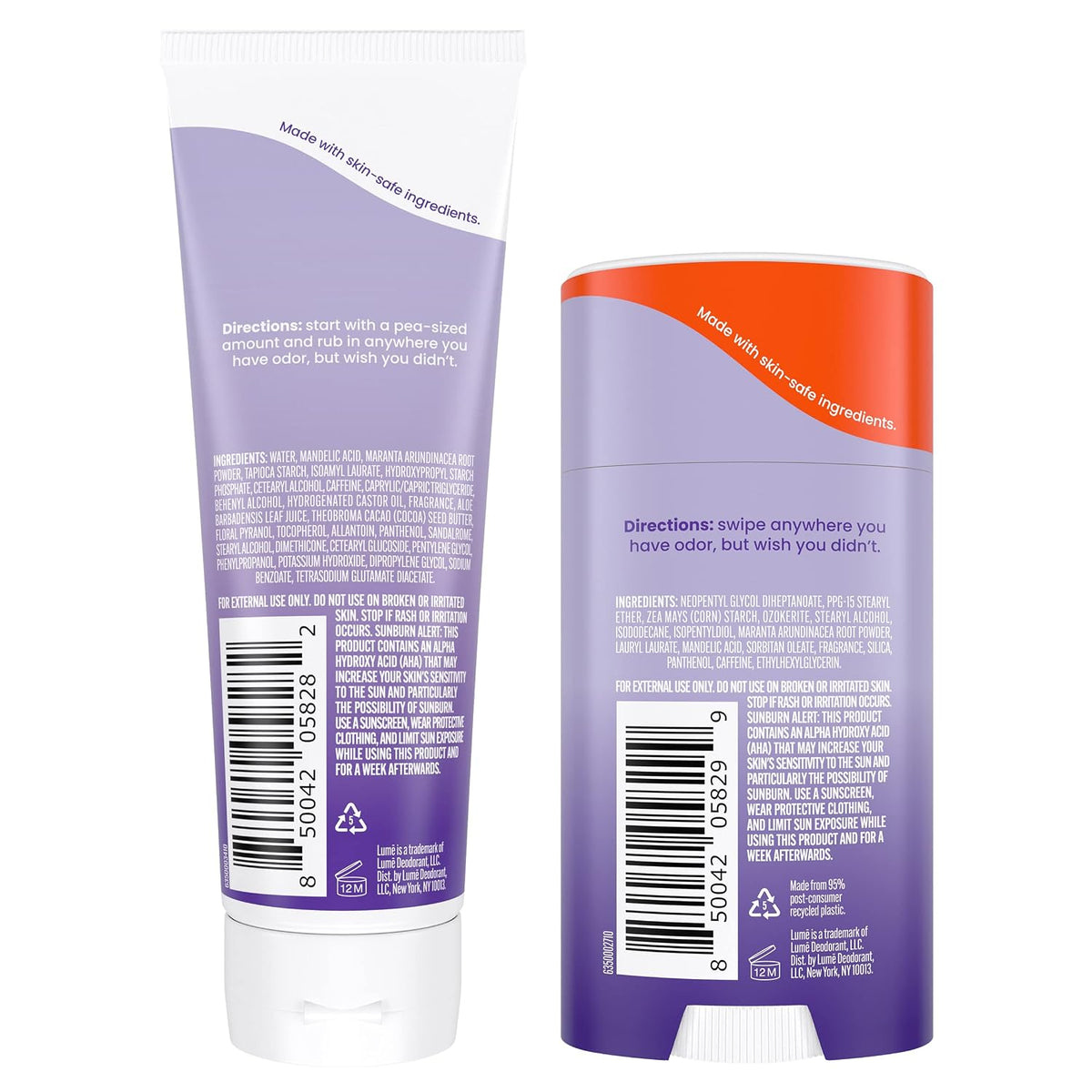 Whole Body Deodorant - Invisible Cream - 72 Hour Odor Control - Aluminum Free. Baking Soda Free. Skin Safe - 3.0 Ounce Tube and 2.6 Ounce Solid Stick Bundle (Soft Powder)