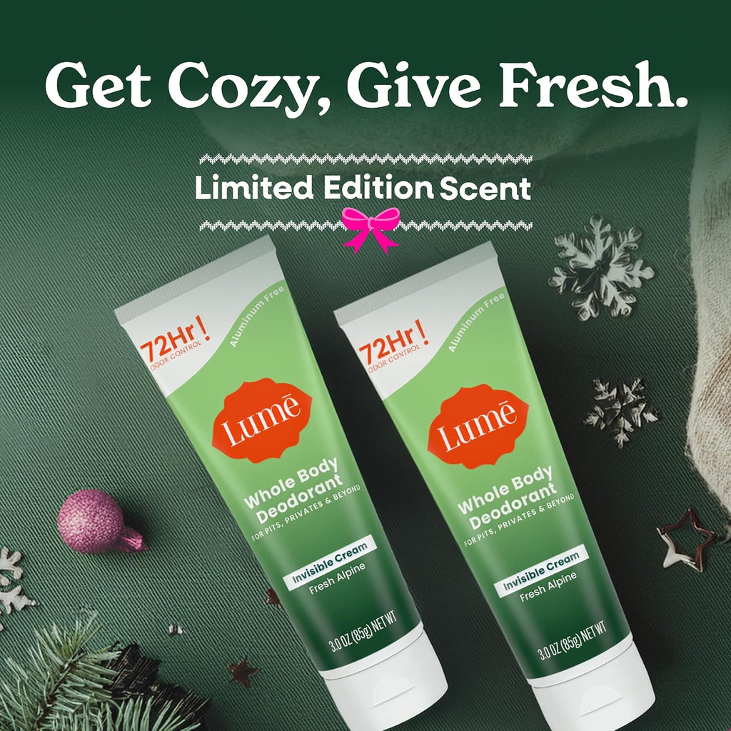 Whole Body Deodorant - Invisible Cream Tube - 72 Hour Odor Control - Doctor Developed - Aluminum Free. Baking Soda Free and Skin Loving - 3.0 Ounce. (Pack of 2) (Fresh Alpine)