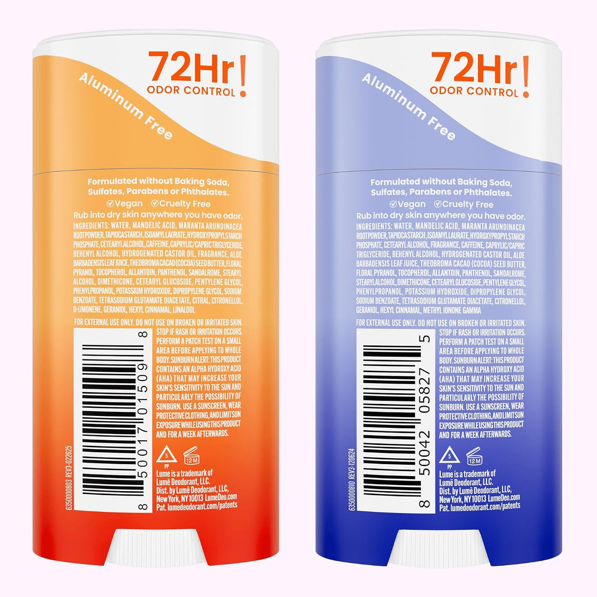 Whole Body Deodorant - Invisible Cream Stick - 72 Hour Odor Control - Doctor Developed - Aluminum Free. Baking Soda Free and Skin Loving - 2.2 Ounce (2 pack) (Soft Powder & Clean Tangerine)