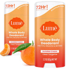 Whole Body Deodorant - Invisible Cream Stick - 72 Hour Odor Control - Aluminum Free. Baking Soda Free. Skin Safe - 2.2 Ounce (Pack of 2) (Clean Tangerine)