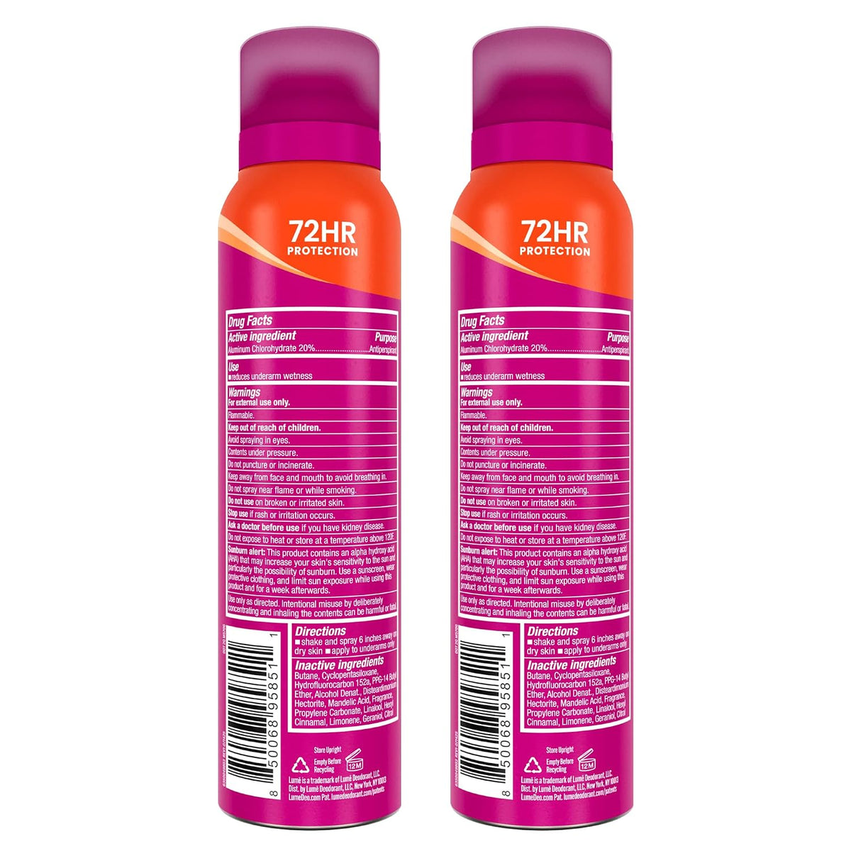 Deodorant Plus Sweat Control - Invisible Spray - Extra Strength Antiperspirant For Underarms - 72 Hour Odor And Sweat Control - Baking Soda Free - 2 Pack (Clean Tangerine)