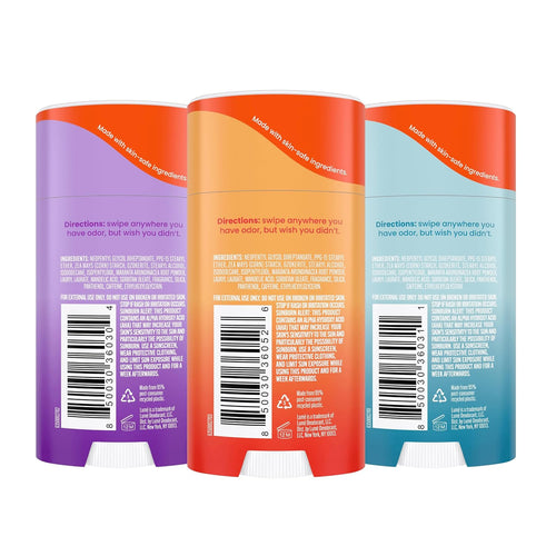 Whole Body Deodorant - Smooth Solid Stick - 72 Hour Odor Control - Aluminum Free. Baking Soda Free and Skin Safe - 2.6 Ounce (Pack of 3) (Clean Tangerine. Lavender Sage. Unscented)
