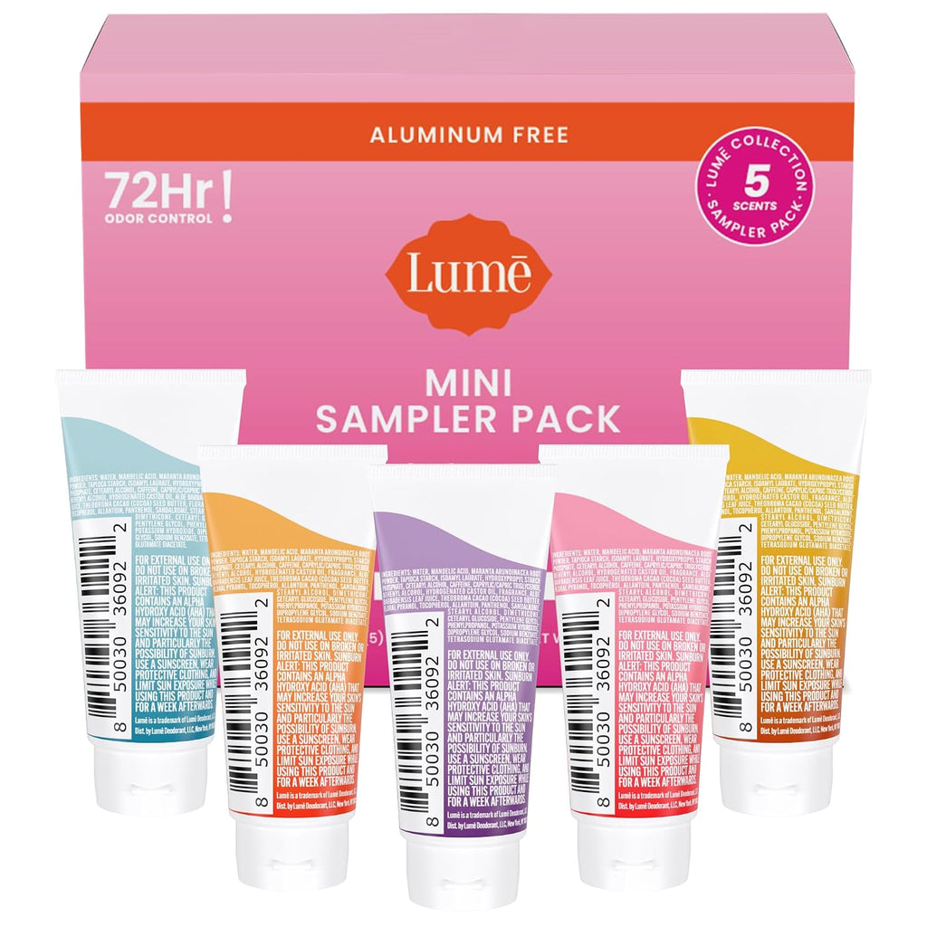 Whole Body Deodorant 5 Pack Sampler - Invisible Cream Minis - 72 Hour Odor Control - Aluminum & Baking Soda Free (Clean Tangerine. Lavender Sage. Peony Rose. Toasted Coconut. Unscented)