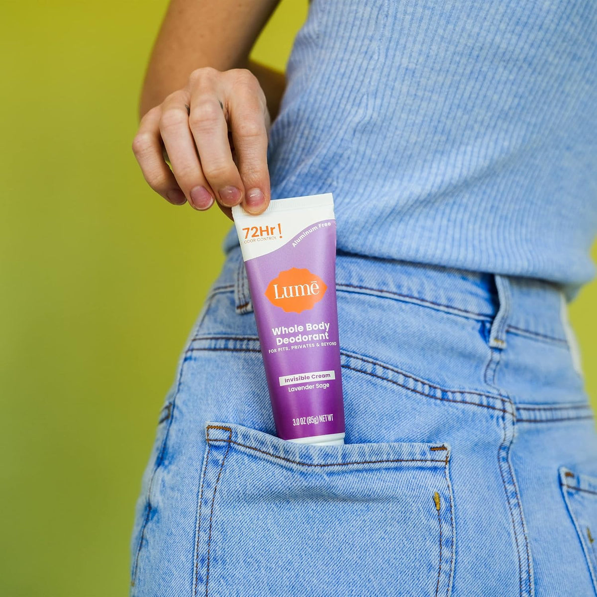 Whole Body Deodorant - Invisible Cream Tube - 72 Hour Odor Control - Aluminum Free. Baking Soda Free. Skin Safe - 3.0 ounce (Lavender Sage)
